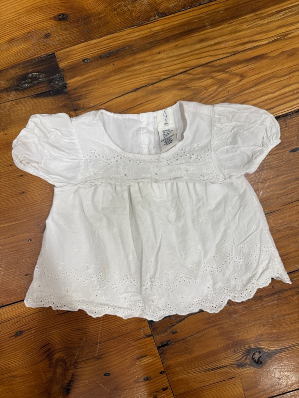 Joie White Eyelet Puff-Sleeve Baby Doll Top Size XS 4T